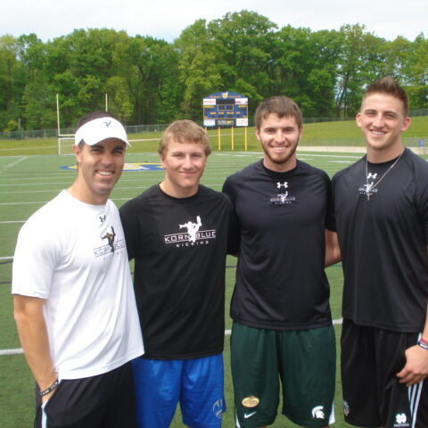 Bambard with Coach Kornblue, Mike Sadler (MSU), & Kyle Brindza (ND)